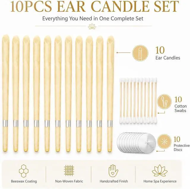 Alt view image 5 of 7 - 10 Pcs Ear Candles Earwax Removal Kit, Ear Cleansing Tool Set, Ear Wax Remover Tool with Storage Box