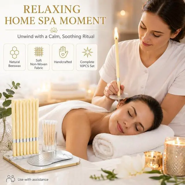 Alt view image 7 of 7 - 10 Pcs Ear Candles Earwax Removal Kit, Ear Cleansing Tool Set, Ear Wax Remover Tool with Storage Box