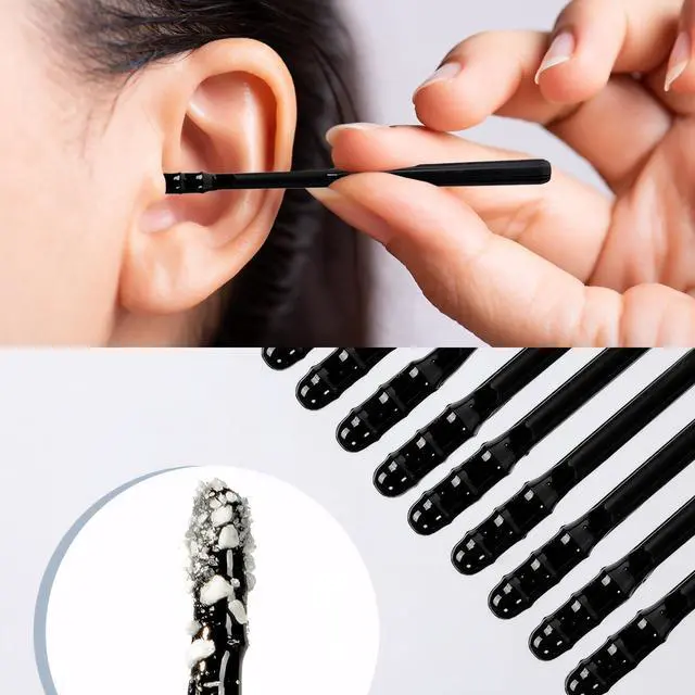 Alt view image 6 of 7 - 100PCS Sticky Ear Wax Remover, Disposable Adhesive Ear Digging Stick, Earwax Removal Swabs, Safe and Portable, Suitable for Children and Adults (Black)