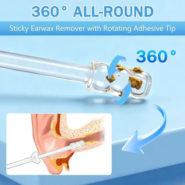 Alt view image 2 of 6 - Sticky Ear Cleaning Stick, Reusable Sticky Ear Cleaner with Soft Flexible Tip, Gentle Adhesive Ear Cleaning Sticks for Earwax Removal, Home Personal Care Hygiene Kit 1(3 Boxes/72 Pcs)