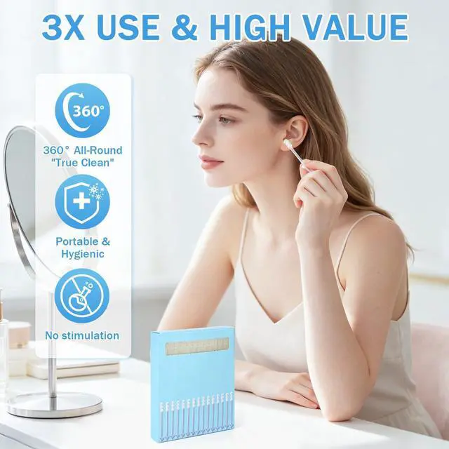 Alt view image 5 of 6 - Sticky Ear Cleaning Stick, Reusable Sticky Ear Cleaner with Soft Flexible Tip, Gentle Adhesive Ear Cleaning Sticks for Earwax Removal, Home Personal Care Hygiene Kit 1(3 Boxes/72 Pcs)