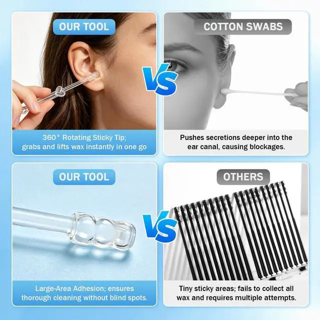 Alt view image 4 of 6 - Sticky Ear Cleaning Stick, Reusable Sticky Ear Cleaner with Soft Flexible Tip, Gentle Adhesive Ear Cleaning Sticks for Earwax Removal, Home Personal Care Hygiene Kit 1(3 Boxes/72 Pcs)