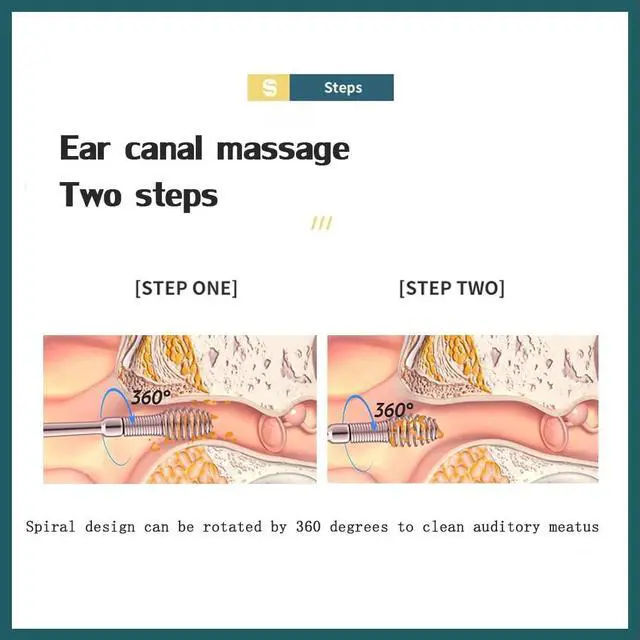 Alt view image 4 of 7 - Spring Ear Wax Cleaner Tool Set Ear Cleaner Ear Cleaner Tool Ear Wax Removal Spoon Double Ended with Stainless 360° Spiral Ear Massage Cleaning Tool Ear Cleaner Cleaning Brush and Storage Box 2PCS