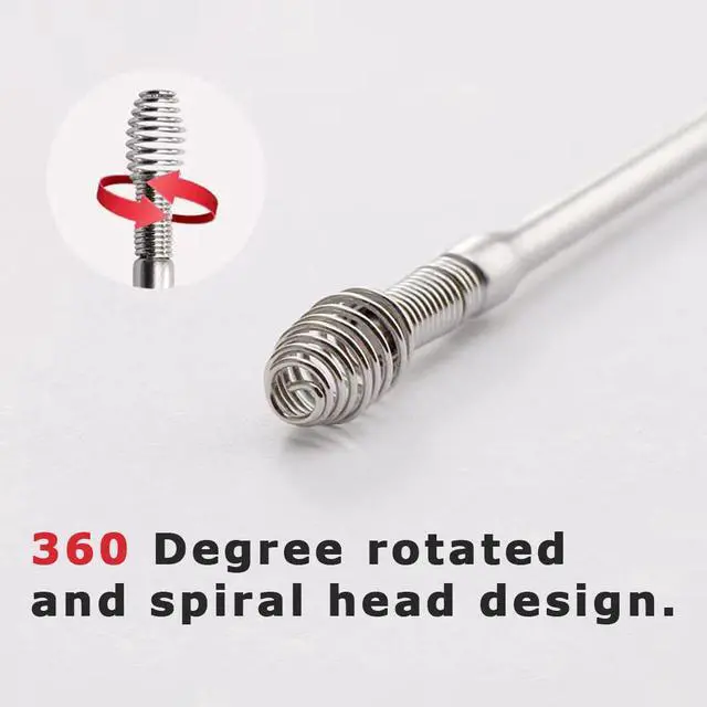 Alt view image 2 of 7 - Spiral Ear Wax Removal Kit Ear Cleaning Kit Clinear Ear Cleaner Earwax Removal Tools Metal Ear Cleaner Earwax Removal Ear Wax Cleaner Ear Cleaning Tool Spiral Ear Cleaner Earwax Removal Kit Silver