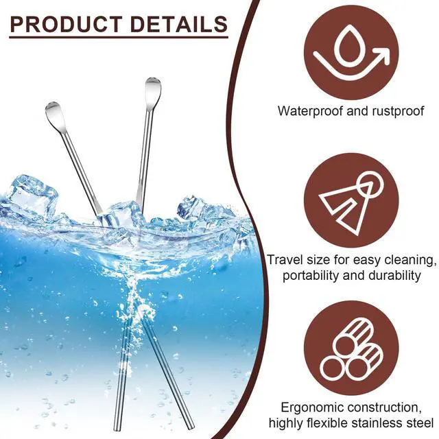 Alt view image 3 of 7 - 40pcs Ear Spoon Stainless Steel Ear Pick Earwax Removal Tool Ears Cleaning Tool Safe Ears Wax Removal Tools