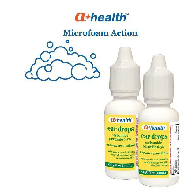 Alt view image 7 of 7 - Earwax Removal Drops, Carbamide Peroxide 6.5%, Made in USA, Twin Pack, 1 fl Ounce(Two 0.5 fl oz bottles)