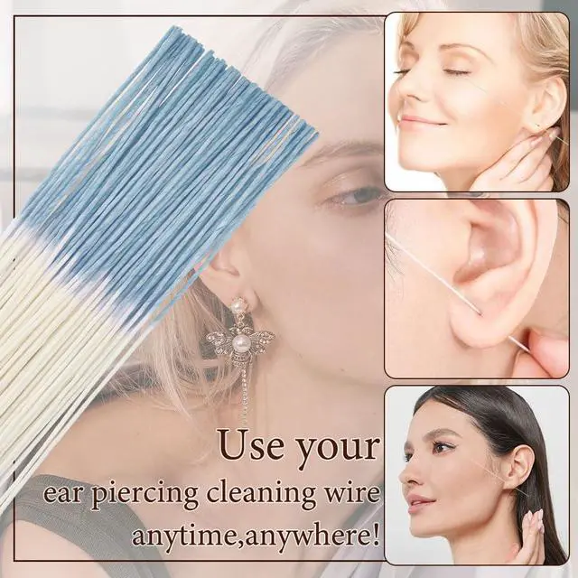 Alt view image 7 of 7 - Ear Piercing Cleaner Floss,Ear Hole Cleaner,Ear Piercing Cleaner,180PCS Piercing Cleaner Floss,Piercing Cleaner,Earring Cleaner,Earring Hole Cleaner,Piercing Floss,Ear Hole Floss,Piercing Hole Cleaner