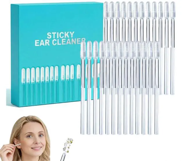 Main image of Sticky Cleaning Ear Stick, Gentle Reusable Soft Spiral Head Adhesive Ear Pick for Safe Ear Cleaning, with Gentle Removal Stick for All Ages (5mm-24 pcs)