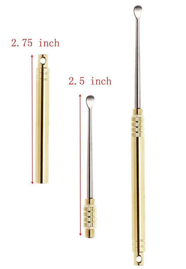 Alt view image 2 of 7 - Ear Wax Removal Tool,Folding Type Titanium Alloy Ear-Pick Cleaner Portable Ear Wax Removal Tools Ear Spoon Attached A Key Ring