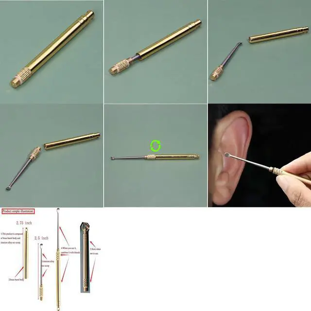 Alt view image 6 of 7 - Ear Wax Removal Tool,Folding Type Titanium Alloy Ear-Pick Cleaner Portable Ear Wax Removal Tools Ear Spoon Attached A Key Ring