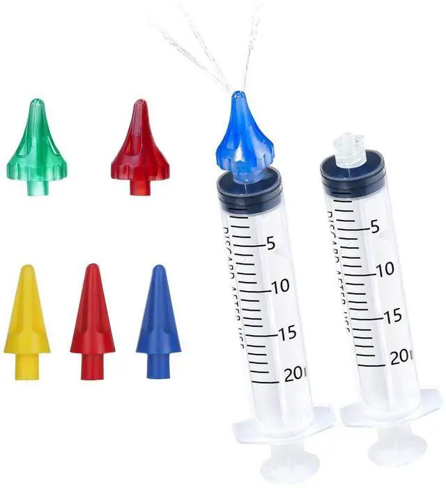 Main image of 20mL Ear Syringes for Removing Ear Wax, Cleaning Water Irrigation Kits with 3 Penta-Stream Tips and 3 Tri-Stream Tips Improved Hearing Clarity and Aural Hygiene (clear)