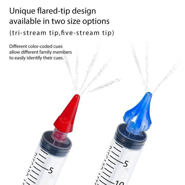 Alt view image 3 of 7 - 20mL Ear Syringes for Removing Ear Wax, Cleaning Water Irrigation Kits with 3 Penta-Stream Tips and 3 Tri-Stream Tips Improved Hearing Clarity and Aural Hygiene (clear)