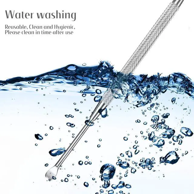 Alt view image 5 of 5 - Steel Ear Pick Earwax Remover Spoon Ear Scraper Scratcher Ear Cleaner with Storage Box, 304 Stainless | Ear Cleaner Scraper Ear Spoon, Reusable, Smooth Tip, Fits Storage Case, Silver