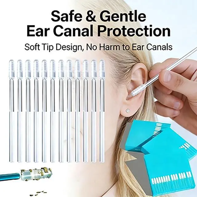 Alt view image 5 of 6 - Adhesive Earwax Removal Tool, 72 pcs Cleaning Tools Kit for Children and Adults, Adhesive Ear Digging Stick with Safe Ear Scoop and Dust Cover Packaging