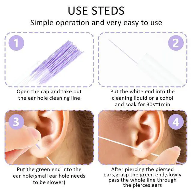 Alt view image 3 of 7 - 180 Pcs Piercing Cleaner Floss Disposable Piercing Hole Cleaner Ear Hole Cleaner Ear Piercing Care Cleaning Tool Ear Hole Cleaning Line Aftercare Earring Hole Cleaner Odor Removal Ear Care