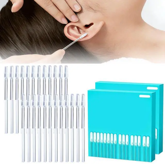 Main image of 48 Pcs Earwax Removal Adhesive Swabs, Silicone Ear Wax Removal Tool | Gentle & Safe Sticky Ear Cleaner Stick for All Ages, Large Reusable Ear Cleaning Kit with Dust-Proof Case (L)
