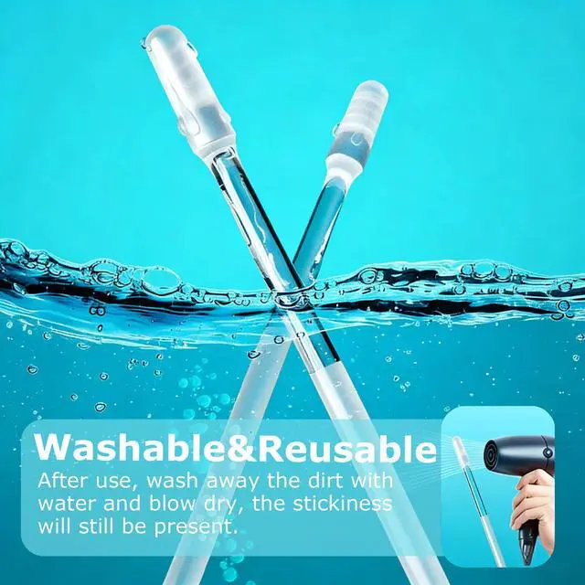 Alt view image 3 of 6 - 48 Pcs Earwax Removal Adhesive Swabs, Silicone Ear Wax Removal Tool | Gentle & Safe Sticky Ear Cleaner Stick for All Ages, Large Reusable Ear Cleaning Kit with Dust-Proof Case (L)