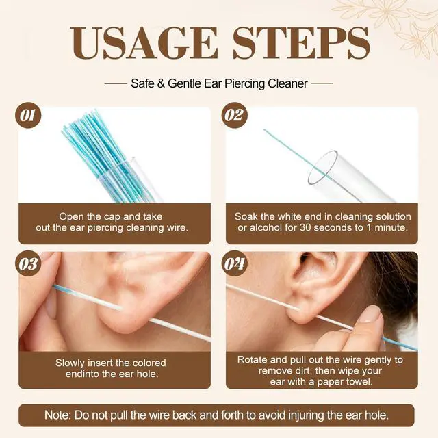 Alt view image 3 of 7 - 360 PCS Disposable Ear Piercing Care Cleaning Kit, Piercing Cleaner Tool for Ear Hole, Ear Hole Cleaning Floss for Girls Women Men | Disposable Ear Piercing Care Cleaning Kit