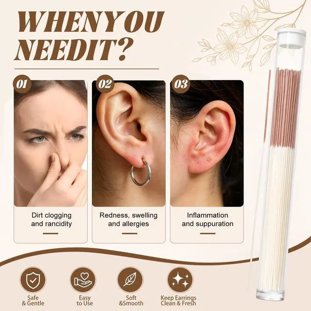 Alt view image 5 of 7 - 360 PCS Disposable Ear Piercing Care Cleaning Kit, Piercing Cleaner Tool for Ear Hole, Ear Hole Cleaning Floss for Girls Women Men | Disposable Ear Piercing Care Cleaning Kit