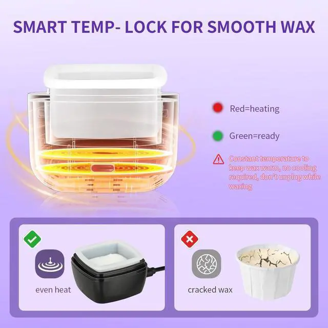 Alt view image 7 of 7 - Nose Wax Kit Men, Nose Ear Hair Waxing Kit 100g Wax, 45 Sticks, 2 Silicone Pots, Nose Ear Hair Removal Kit, USB Fast Heat, Smart Constant Temp, Multi-Accessories, Black