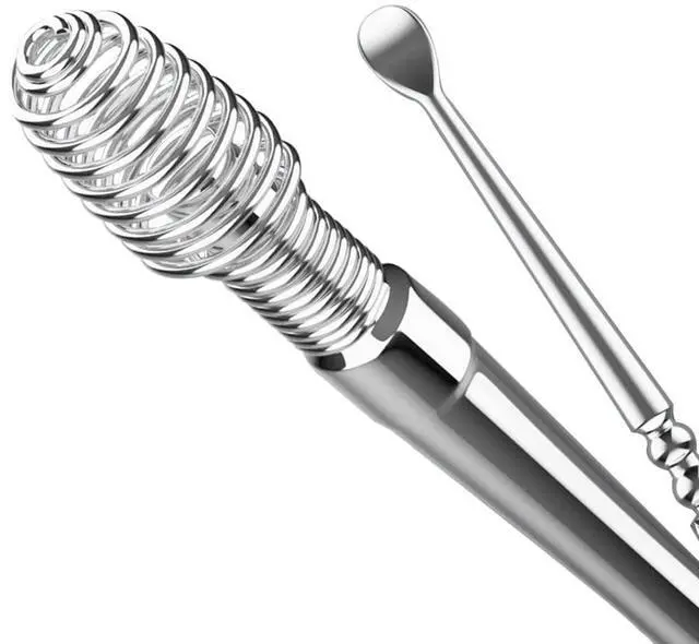 Main image of Spiral Ear Wax Removal Kit Ear Cleaning Kit Clinear Ear Cleaner Earwax Removal Tools Metal Ear Cleaner Earwax Removal Ear Wax Cleaner Ear Cleaning Tool Spiral Ear Cleaner Earwax Removal Kit Silver