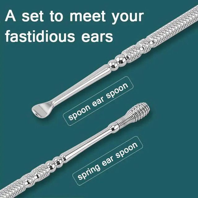 Alt view image 4 of 7 - Spiral Ear Wax Removal Kit Ear Cleaning Kit Clinear Ear Cleaner Earwax Removal Tools Metal Ear Cleaner Earwax Removal Ear Wax Cleaner Ear Cleaning Tool Spiral Ear Cleaner Earwax Removal Kit Silver
