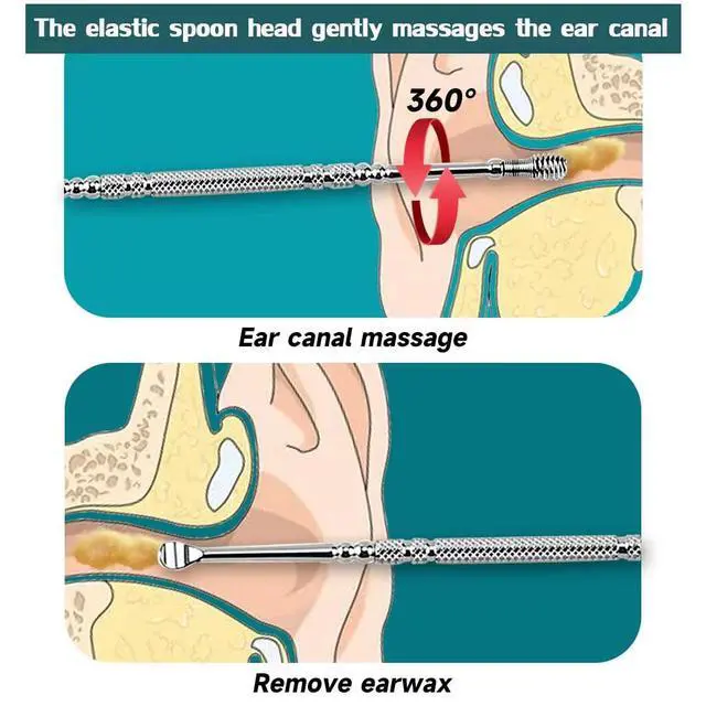 Alt view image 5 of 7 - Spiral Ear Wax Removal Kit Ear Cleaning Kit Clinear Ear Cleaner Earwax Removal Tools Metal Ear Cleaner Earwax Removal Ear Wax Cleaner Ear Cleaning Tool Spiral Ear Cleaner Earwax Removal Kit Silver