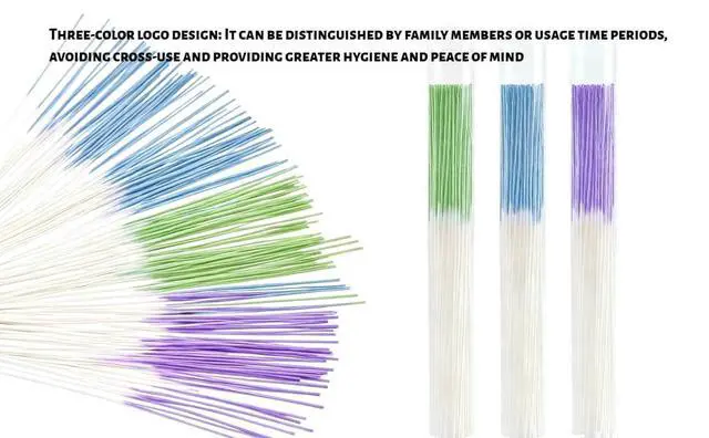 Alt view image 5 of 7 - 180 Pcs Ear Hole Cleaner, Ear Piercing Cleaner Floss, Earring Hole Cleaning Floss, Disposable Piercing Aftercare Cleaning Tool for Women Men (Green Blue Purple)