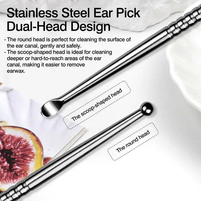 Alt view image 2 of 7 - 2pcs Stainless Steel Tonsil Stone Remover Tool + Ear Wax Removal Tool Set
