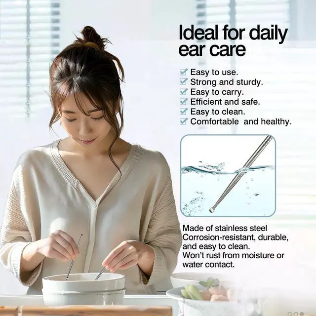 Alt view image 5 of 7 - 2pcs Stainless Steel Tonsil Stone Remover Tool + Ear Wax Removal Tool Set