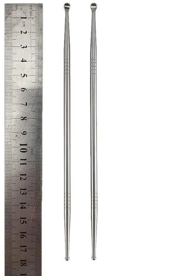 Alt view image 5 of 7 - 2pcs 7" Tonsil Stone Remover Pick, Stainless Steel Oral Cleaner, 10 Caps | Long reach stainless steel pick, scoop + ball end design, 10 soft silicone caps for oral care. Easily regain fresh breath