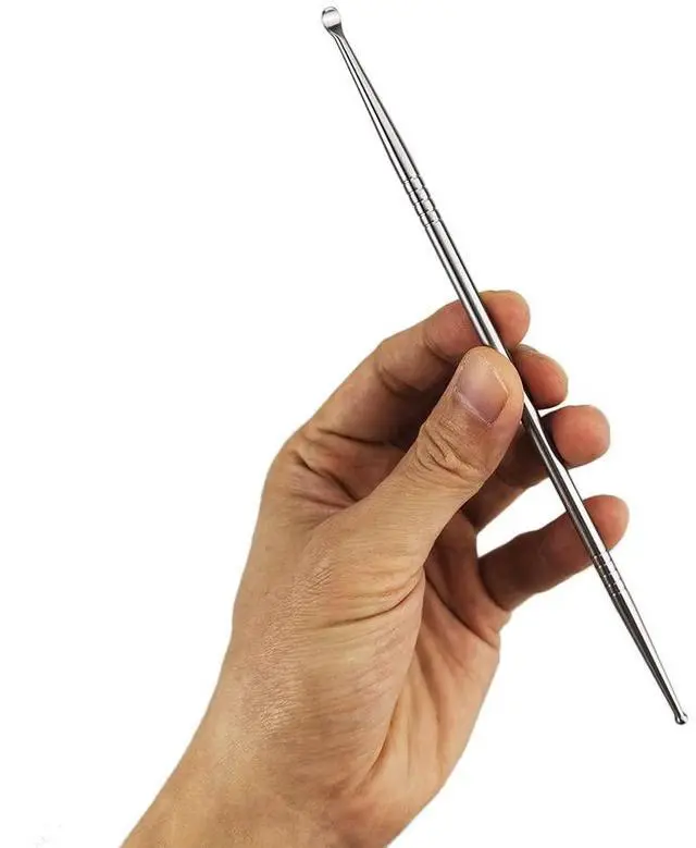Alt view image 2 of 7 - 2pcs 7" Tonsil Stone Remover Pick, Stainless Steel Oral Cleaner, 10 Caps | Long reach stainless steel pick, scoop + ball end design, 10 soft silicone caps for oral care. Easily regain fresh breath
