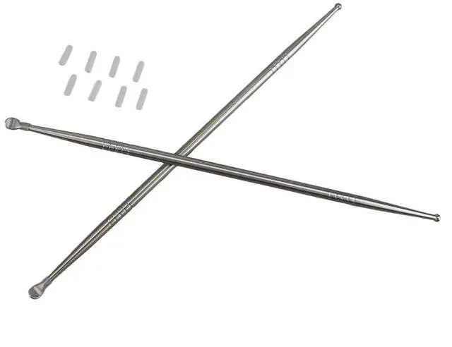 Alt view image 7 of 7 - 2pcs 7" Tonsil Stone Remover Pick, Stainless Steel Oral Cleaner, 10 Caps | Long reach stainless steel pick, scoop + ball end design, 10 soft silicone caps for oral care. Easily regain fresh breath