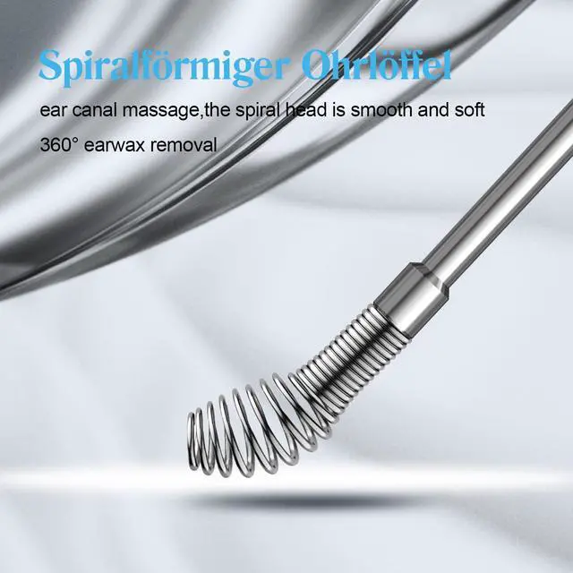 Alt view image 2 of 7 - Ear Pick Earwax Removal Kit, Ear Cleansing Tool Set, Ear Pick Ear Wax Remover Tool,Stainless Steel Ear Cleaner Curette,Earwax Removal Products with Storage Box 4 Pcs Set (Silvery)