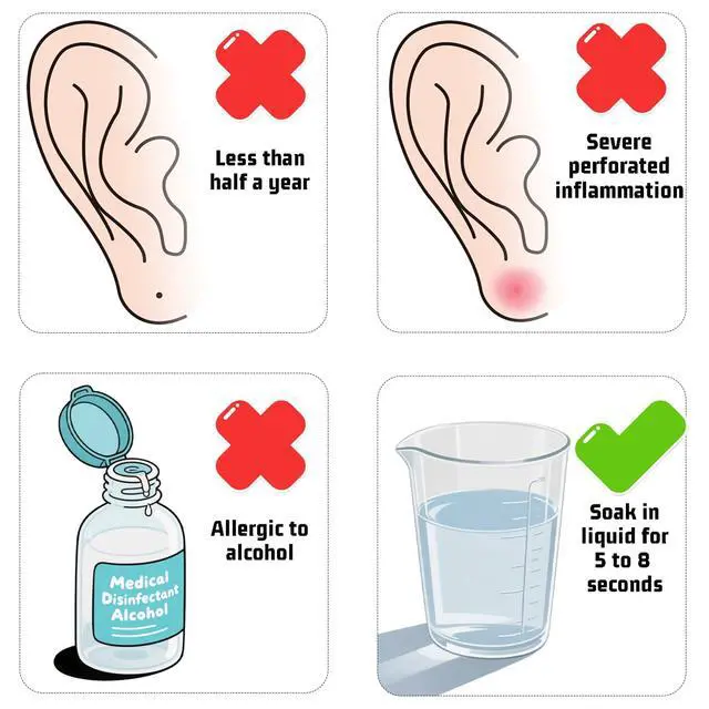 Alt view image 4 of 7 - 180 Pcs Ear Piercing Cleaner Floss Disposable Earring Piercing Hole Cleaner, Ear Piercing Care Cleaning Line Tool, Earring Hole Cleaner Floss Odor Removal Ear CareGreen