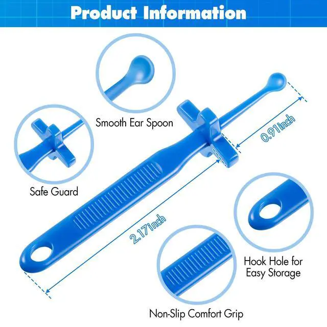 Alt view image 3 of 6 - 2 Pack Ear Wax Removal Tools with Safety Guard, Reusable Plastic Ear Picks | Safety Guard, Skin-Friendly Plastic, Rounded Smooth Edges, Non-Slip Grip, Hanging Storage, Safe and Easy Earwax Removal