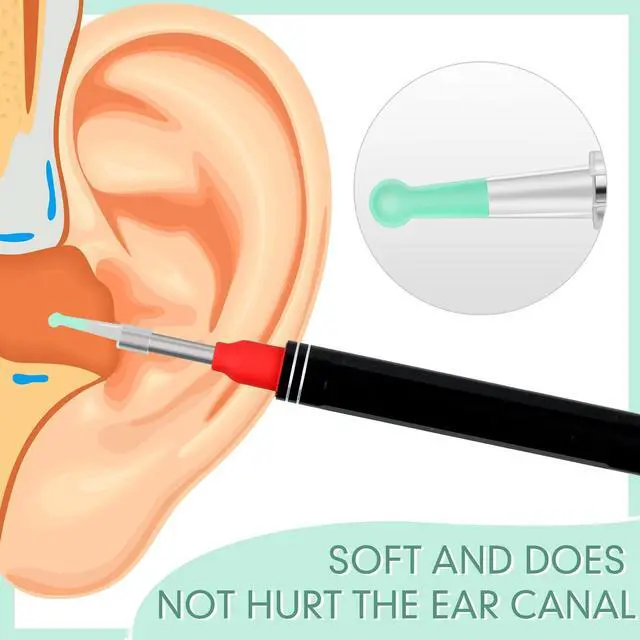 Alt view image 3 of 7 - 10 Pcs Ear Spoon Tips Ear Cleaner Replacement Set for 3.5 mm Otoscope Plastic Cleaner Tips Reusable for Teens Adults Family Health Care(Transparent, Light Green)