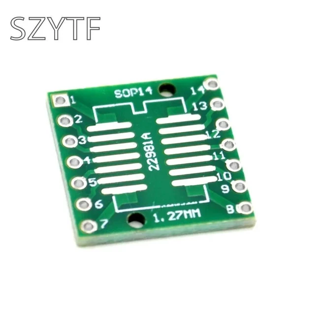 Alt view image 2 of 6 - 20pcs/bag Adapter plate SOP14 SSOP14 TSSOP14 SMD turn DIP 0.65 / 1.27mm