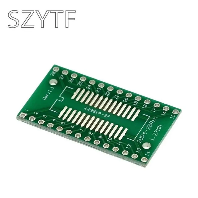 Alt view image 2 of 6 - 10pcs/bag SSOP28 SOP28 TSSOP28 to DIP28 Adapter Converter PCB Board 0.65MM 1.27MM