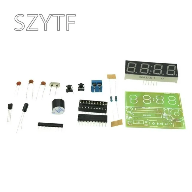 Alt view image 2 of 3 - C51 4 Bits Electronic Clock Electronic Production Suite DIY Kits
