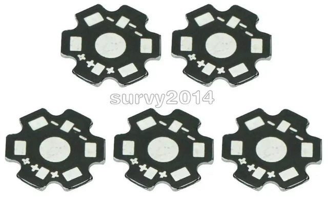 Main image of 10pcs 20MM 1W 3W 5W High Power LED Universal Aluminum Plate Heat Sink Black
