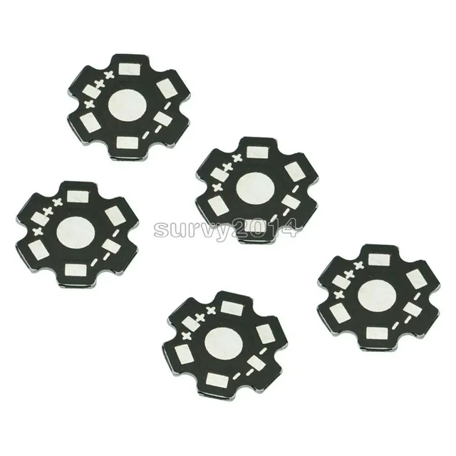 Alt view image 3 of 6 - 10pcs 20MM 1W 3W 5W High Power LED Universal Aluminum Plate Heat Sink Black