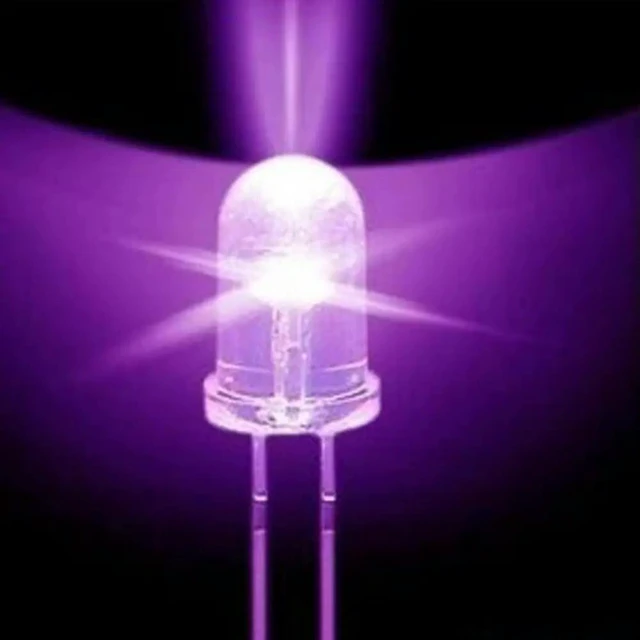 Main image of 50PCS Super Bright F5 5mm Round UV/ Purple LED Emitting Diode 390-395nm Purple Lamp F5 LED light for DIY lights