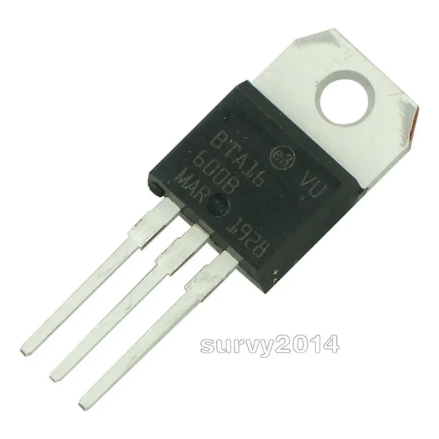 Alt view image 3 of 6 - 5PCS BTA16-600B TO-220 BTA16-600 TO220 16-600B BTA16 600V 16A TRIACS For Board