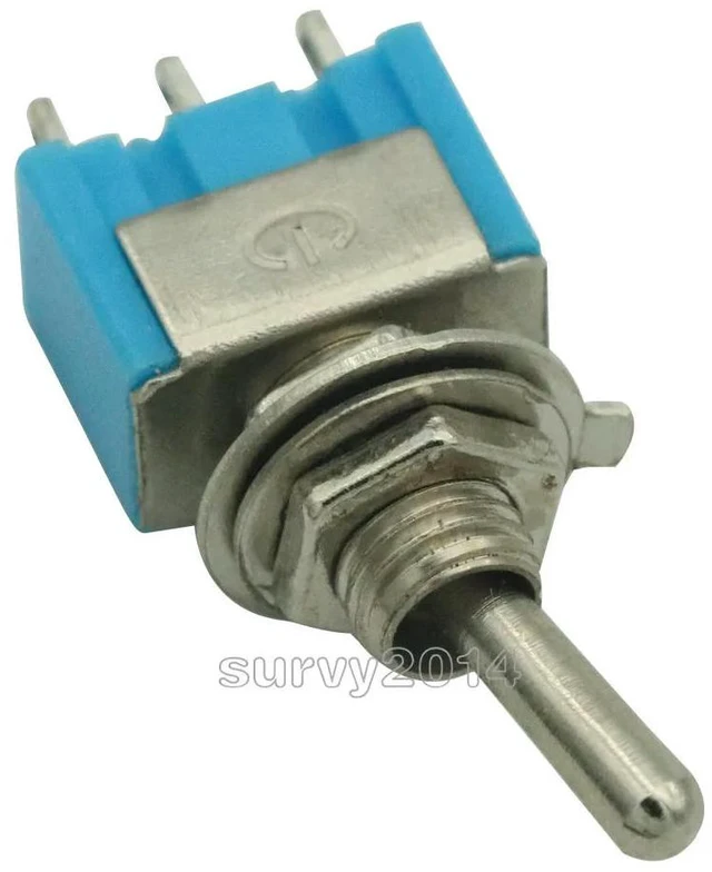 Alt view image 3 of 3 - 5PCS MTS-102 Mini 6A 125VAC SPDT 3-Pin 2 Position On-on Toggle Switches Practic
