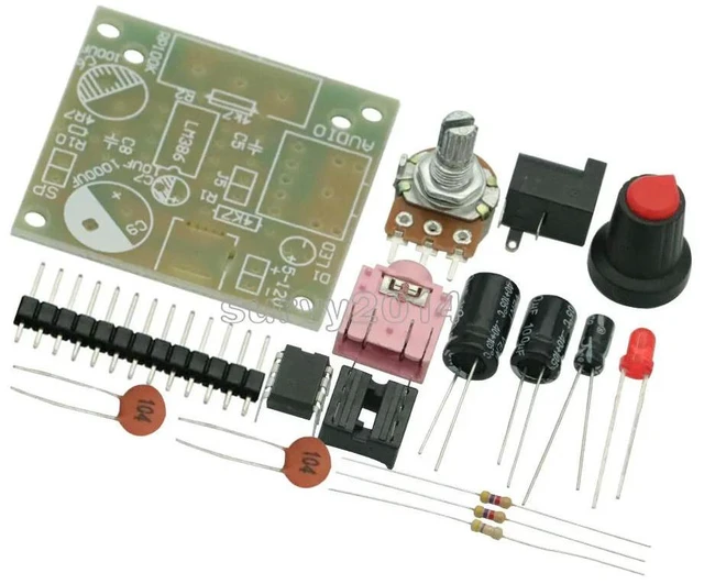 Main image of DIY Kit LM386 Super Mini Audio Amplifier DIY Kit Suite Trousse LM386 Amplificador Module Board 3.5mm 3-12V
