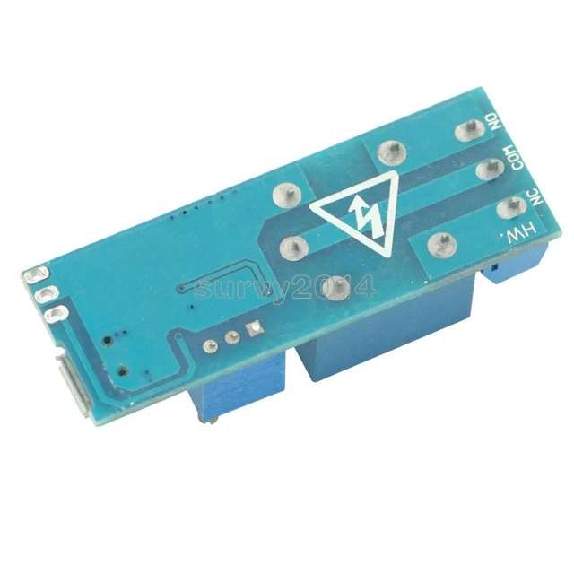 Alt view image 2 of 3 - 5V-30V Micro USB Power Adjustable Delay Relay Timer Control Module Trigger Delay Switch