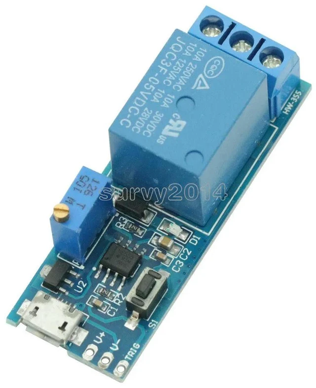 Main image of 5V-30V Micro USB Power Adjustable Delay Relay Timer Control Module Trigger Delay Switch