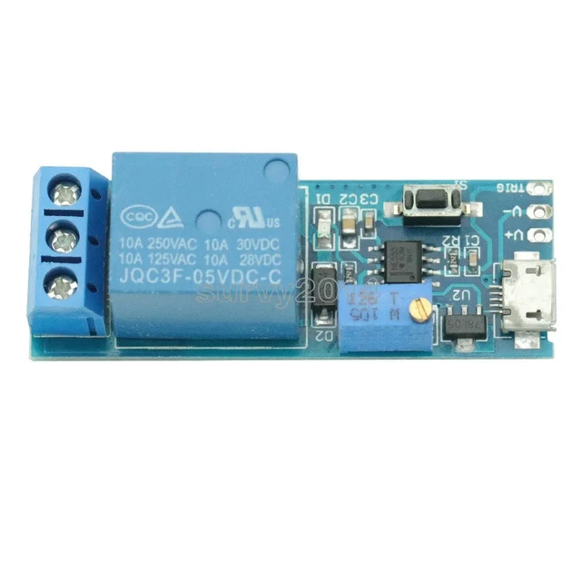 Alt view image 3 of 3 - 5V-30V Micro USB Power Adjustable Delay Relay Timer Control Module Trigger Delay Switch