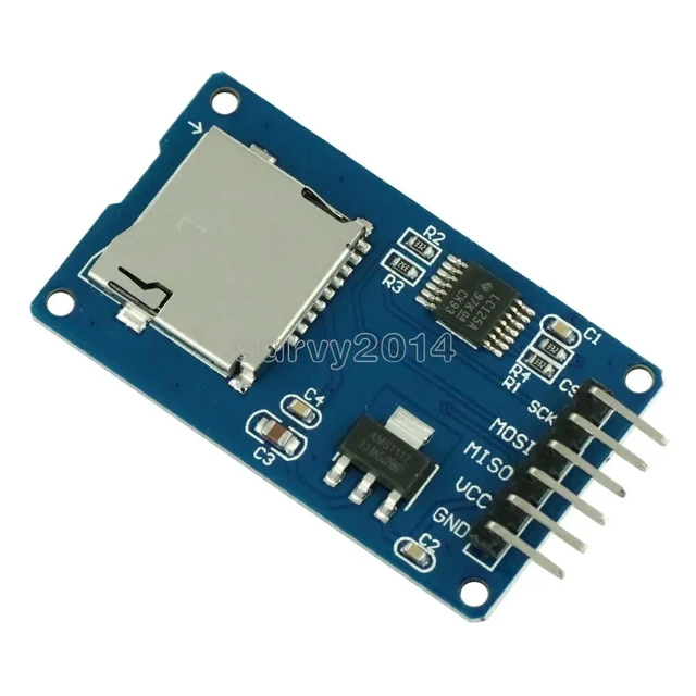 Alt view image 3 of 3 - Micro SD Board Mciro SD TF Card Adapter Memory Shield Expansion Module SPI Interfaces For AVR Microcontroller